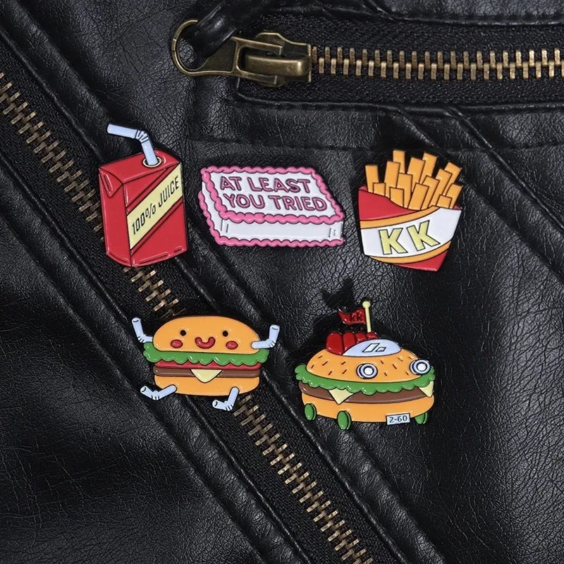 Cartoon Style Cute Cowboy Style Letter Food Alloy Stamping Stoving Varnish Plating Unisex Badge Brooches Collar Pin