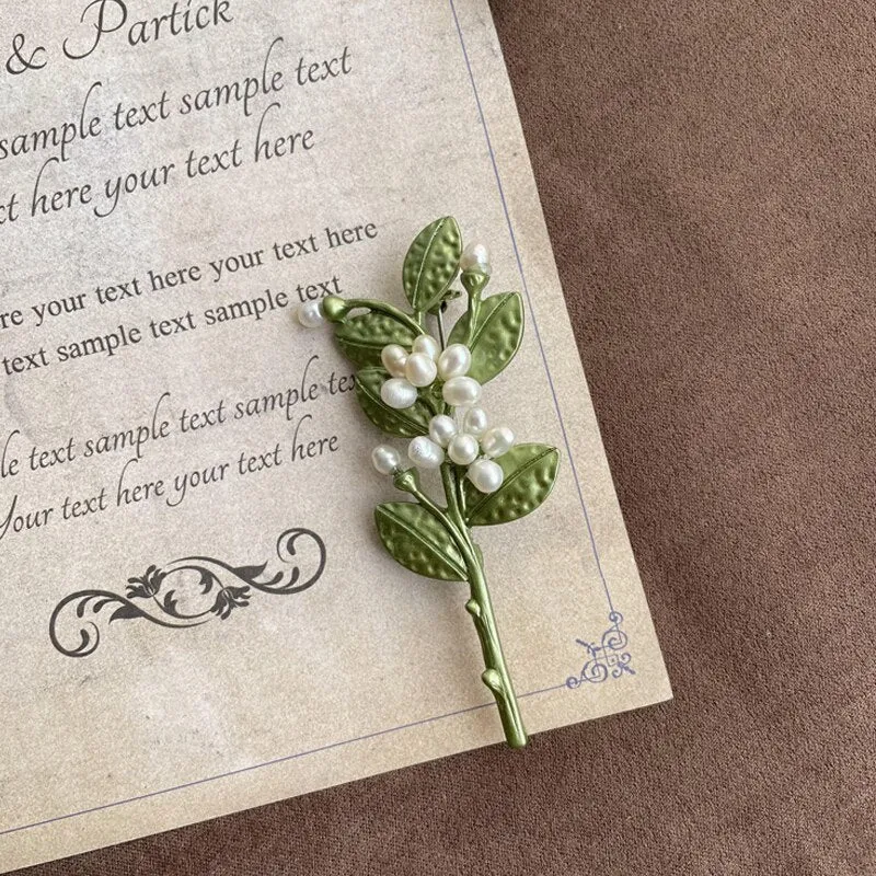 Exquisite Women Vintage Enamel Leave Flower Brooches