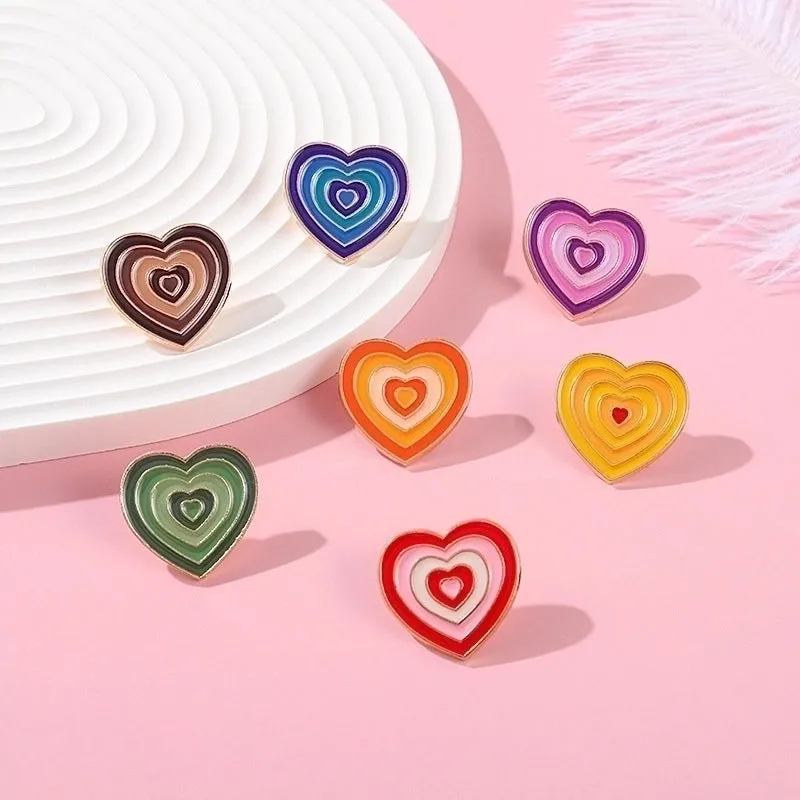 Fashion Pin Heart Shape Alloy Plating Unisex Brooches