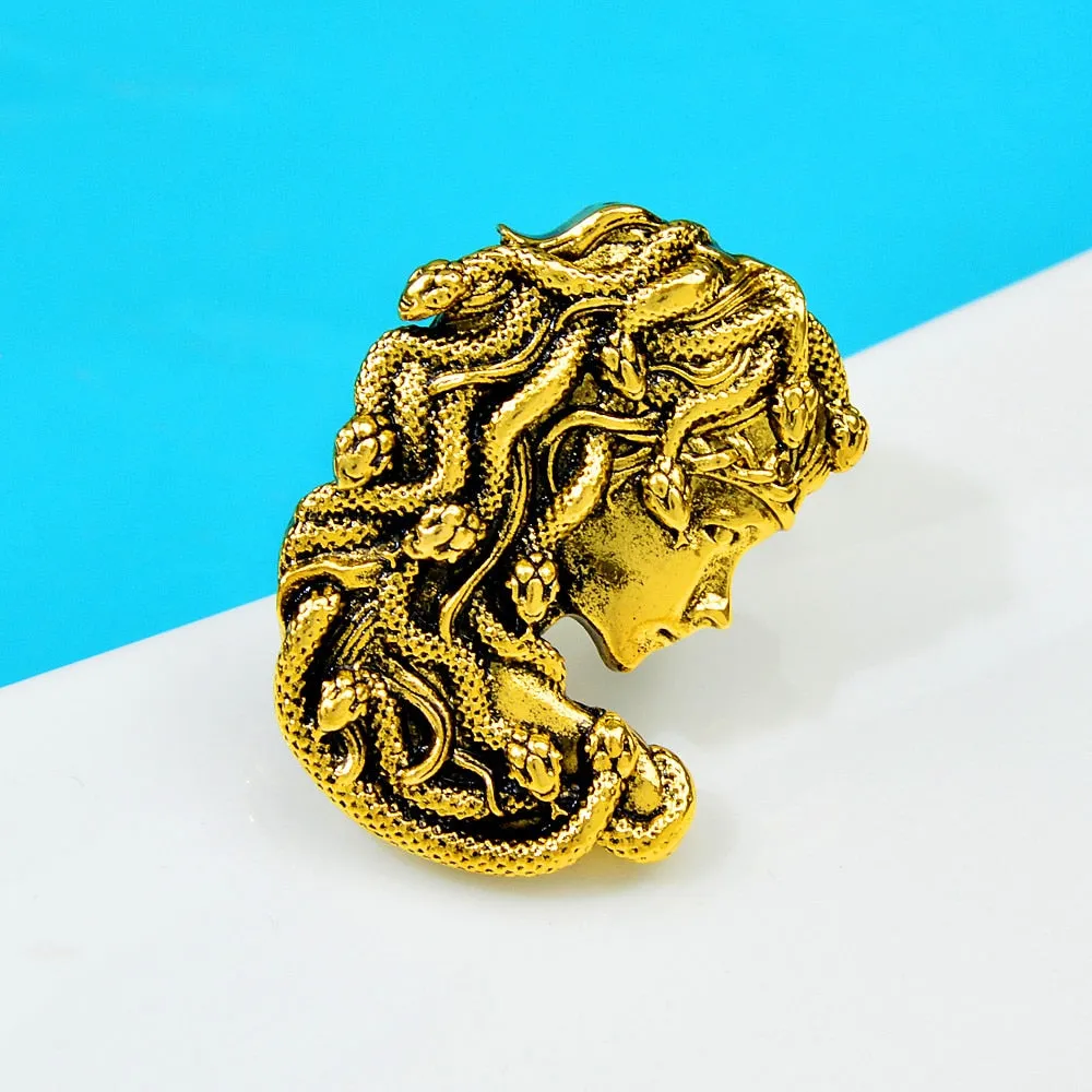 New Arrival Snake Hair Medusa Design Brooches For Women