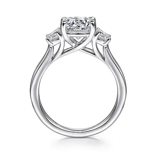 Sanaa - 14K White Gold  3 Stone Diamond Engagement Ring